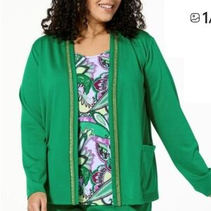 Iman Open Front Green Jacket/Cardigan